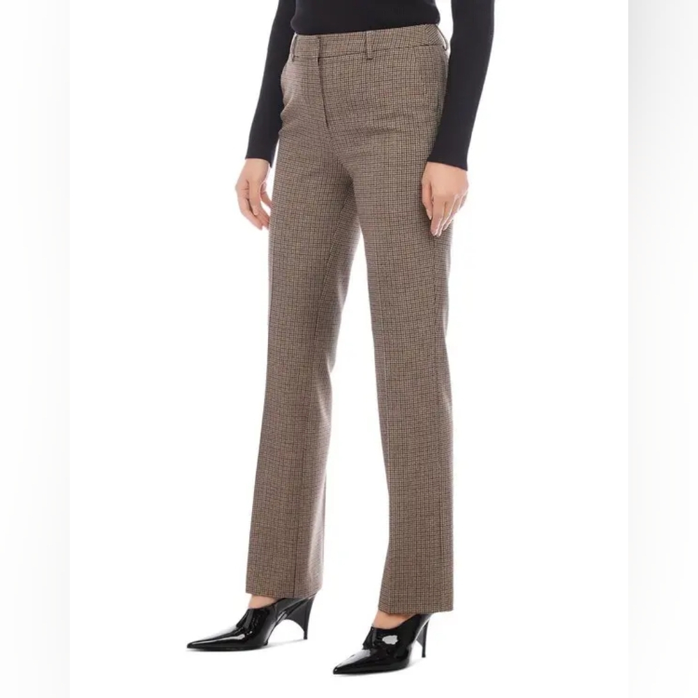 Karen Kane Plaid Trousers Women’s Straight/Flare Leg High-Rise Size - Picture 5 of 7
